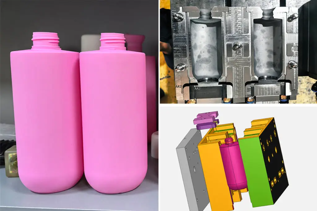 Hungkerplastic Blow Molding 3D Design Development And CNC Molds For Bottles with surface wire brushing