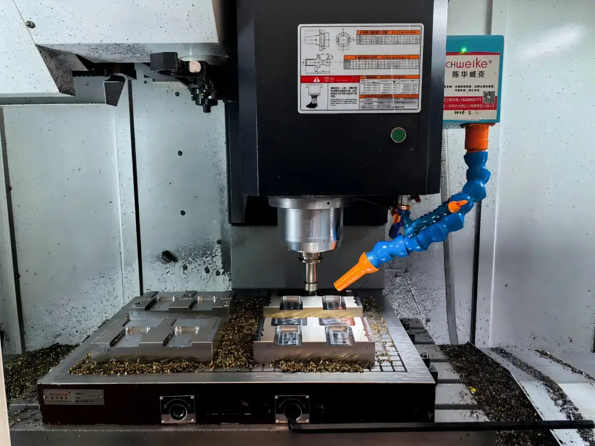 CNC machining of a custom blow mold in Hungker Plastic's mold workshop