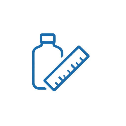 Bottle design feasibility and measurement icon